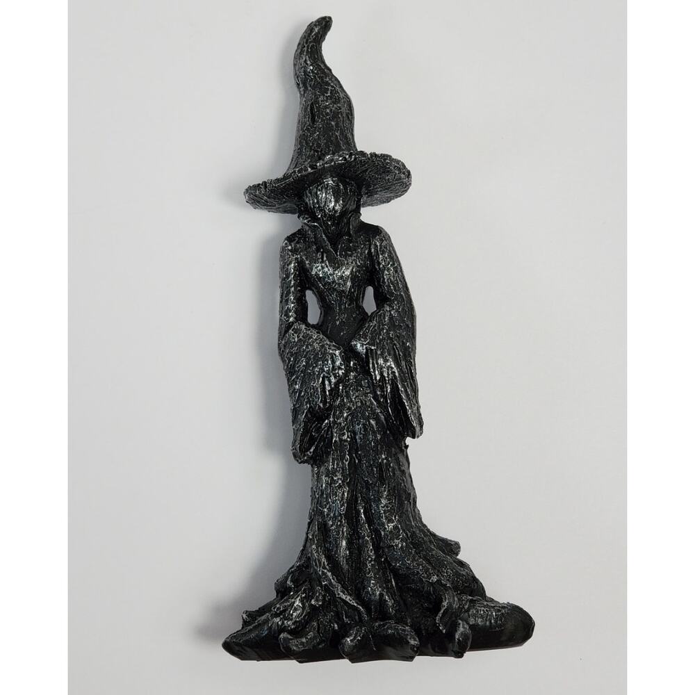 Gothic Witch Statue Resin Figurine 7" Halloween Decor Mystical Wizard